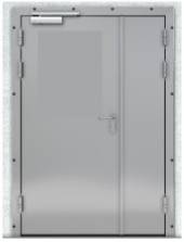 Распашная дверь двухств. технологическая РДДТ(ОН)-1300.2100-40  рама в обхват, доводчик