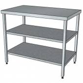 СП2П стол производственный с 2-мя полками и без борта 1200*600*850