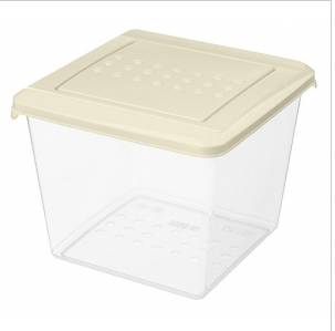 Контейнер для продуктов квадр. 1 л. 12,4*12,4*10 см. п/п с светло-бежевой крышкой /1/20/ Контейнер для продуктов квадр. 1 л. 12,4*12,4*10 см. п/п с светло-бежевой крышкой /1/20/
