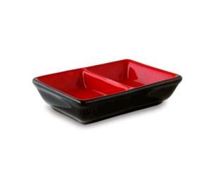 Подсоусник двойной 90х65мм Киото Блэк энд Рэд H2072C/PT215 43879 /6/